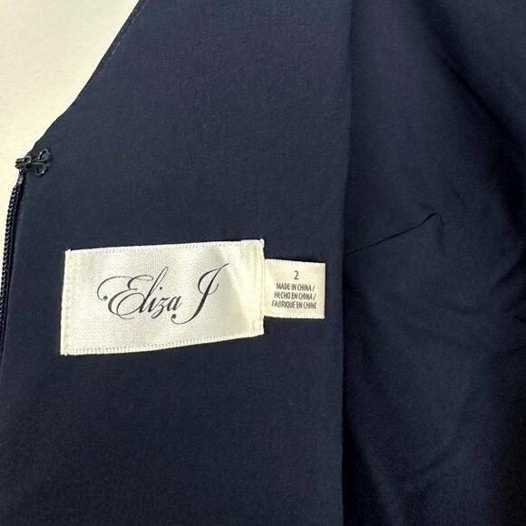 ELIZA J Ruffle Front Gown in Navy Size US 2 - Picture 5 of 12